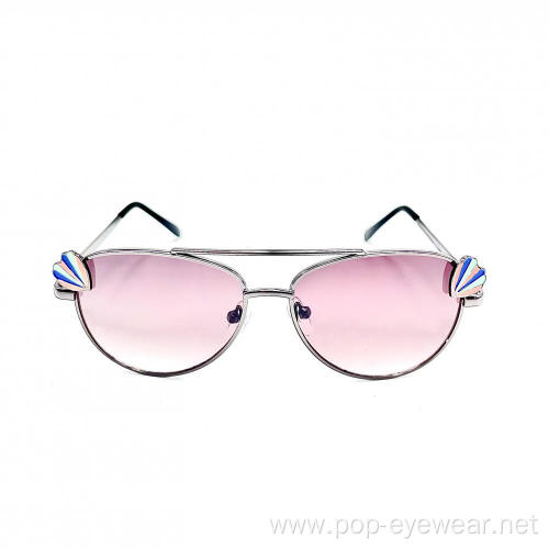 Outdoor fashion metal Girls sunglasses